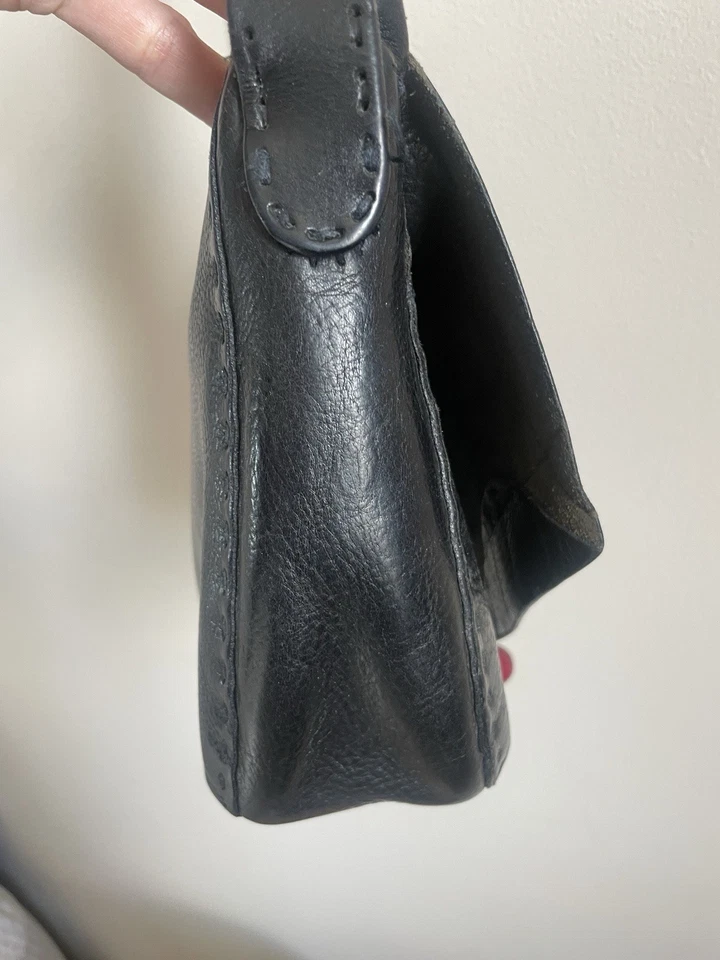 Henry Cuir Bolso Bandolera Cuero Negro LEER POR FAVOR Monedero Italia Totokaelo Foto 4 de 4