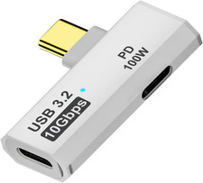 Dual USB C Headphone Adapter with 100W Charging Port, 2-In-1 USB Type C Splitter