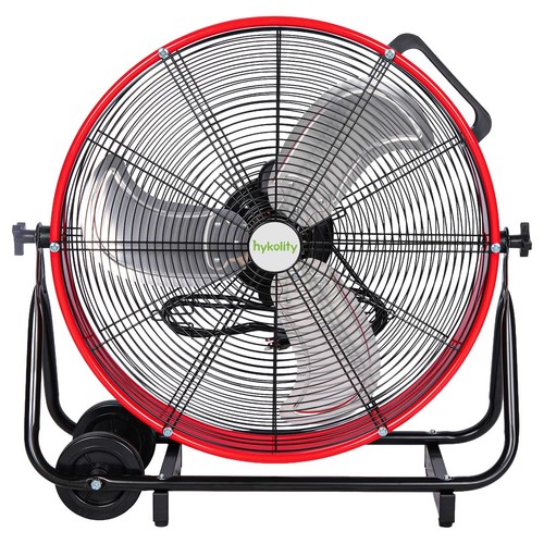 hykolity 24IN 8100 CFM High Velocity Industrial Drum Fan, 3-Speed Heavy Duty Red