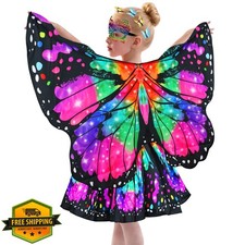 Sunlisky Butterfly Wings Costume Red green purple