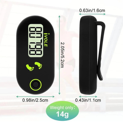 Mini pedometer, 3D pedometer with clip and lanyard, simple and accurate.