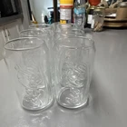 Vintage Coca-Cola Set of 6 Clear Embossed Advertising Glasses Soda  Collectible