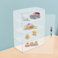 Acrylic Display Case Countertop Clear Box Dustproof Shelves Showcase with Lock