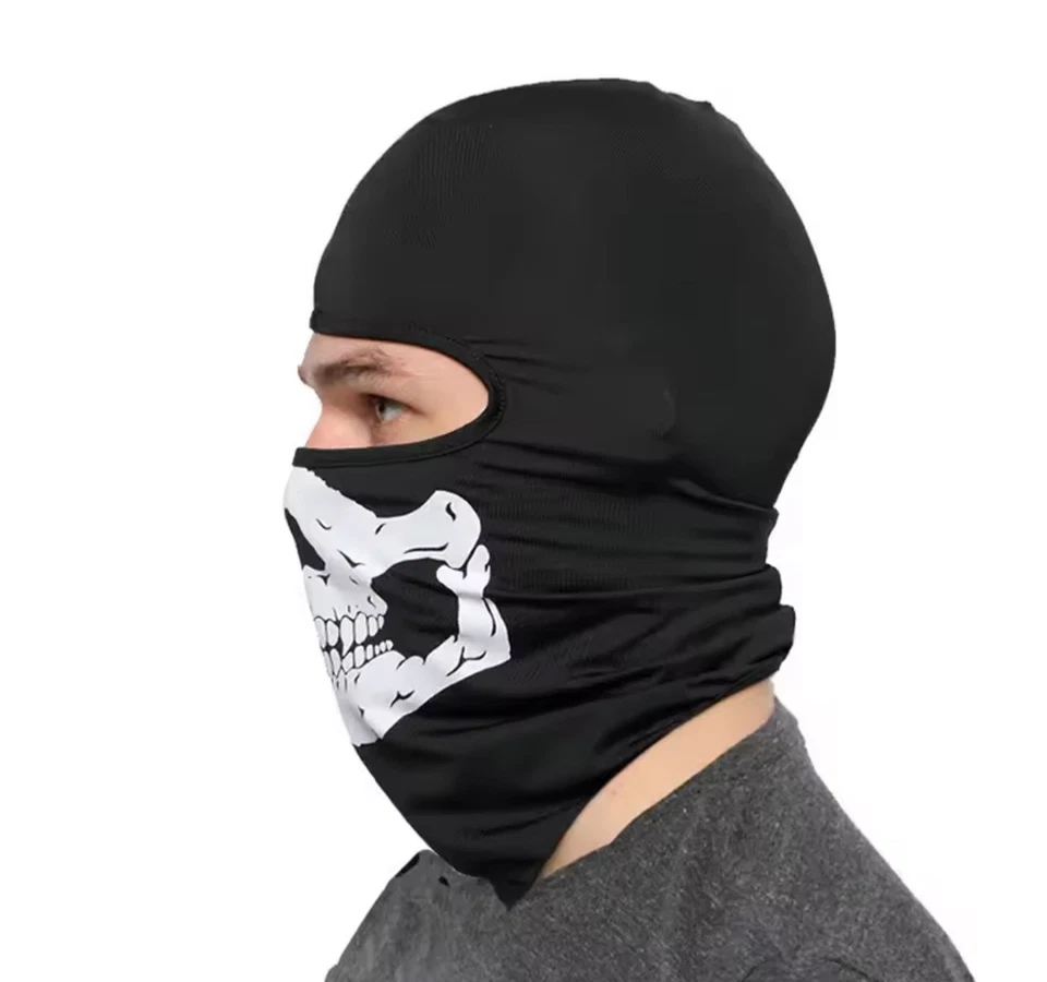 Halloween Skull Print Balaclava Cosplay Costume Ghost Full Face Mask - Image 2 of 4