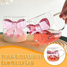 Clear Bow Water Cup Durable Milk Juice Cup  for Birthday Gifts Friend