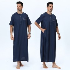 Islamic Men Abaya Jubba Thoub Kaftan Dishdasha Daffah Long Robes Dubai Saudi nEW