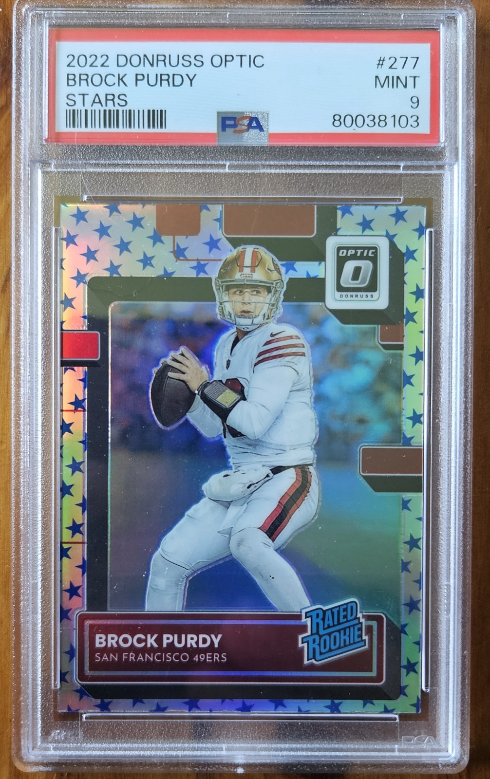 2022 Panini Donruss Optic - Rated Rookie Brock Purdy PSA 9 #277 Stars Prizm (RC)