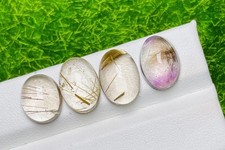 22.40CT Wonderful 4 Pieces Natural Rutile Quartz Cabochon