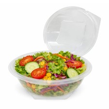 Clear Plastic Salad Bowls with Lids 24 Ounces   Disposable To-Go Containers fo
