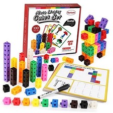 Math Cubes Math Manipulatives Activity Set, Counting Toys Snap Linking Cube