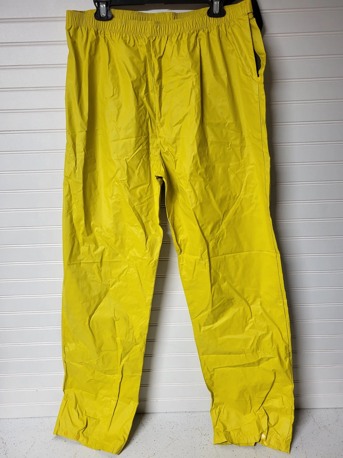 Wearguard Men's XL Pants Rain Yellow Elastic Waist Wide Leg Pull-On