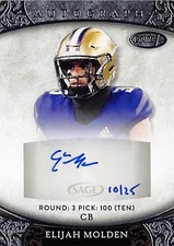 Elijah Molden signed Football Card (Washington) 2021 SAGE Aspire Rookie #ASP79