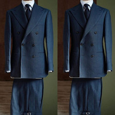 Formal Busnienss Men's Suit Peak Lapel Offical Tuxedo Jacket Workwear 2Pcs