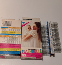 Lot of 2 Boxes Vtg Flash Bulbs Sylvania Blue Dot M3 Untested Flashbulbs 24 