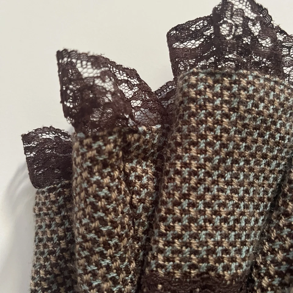 Falda Boho Y2K Studio Y con Volantes Talla Mediana Para Mujer’s Marrón Falda a Cuadros Foto 4 de 4