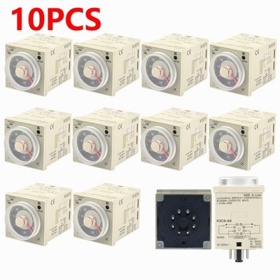 10PCS For Omron H3CR-A8 Adjustable Delay Timer Modules 100-240VAC 50/60HZ H3CRA8