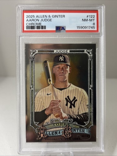2025 Topps Allen & Ginter - Chrome Aaron Judge #122 PSA 8