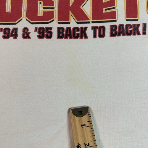 VINTAGE Starter Houston Rockets Shirt Mens XL White NBA Champions Trophy Basketb - Picture 8 of 15