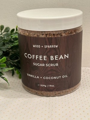 Wood & Sparrow Coffee Bean Shea Butter Sugar Scrub Vanilla + Coconut Oil 19 Oz.