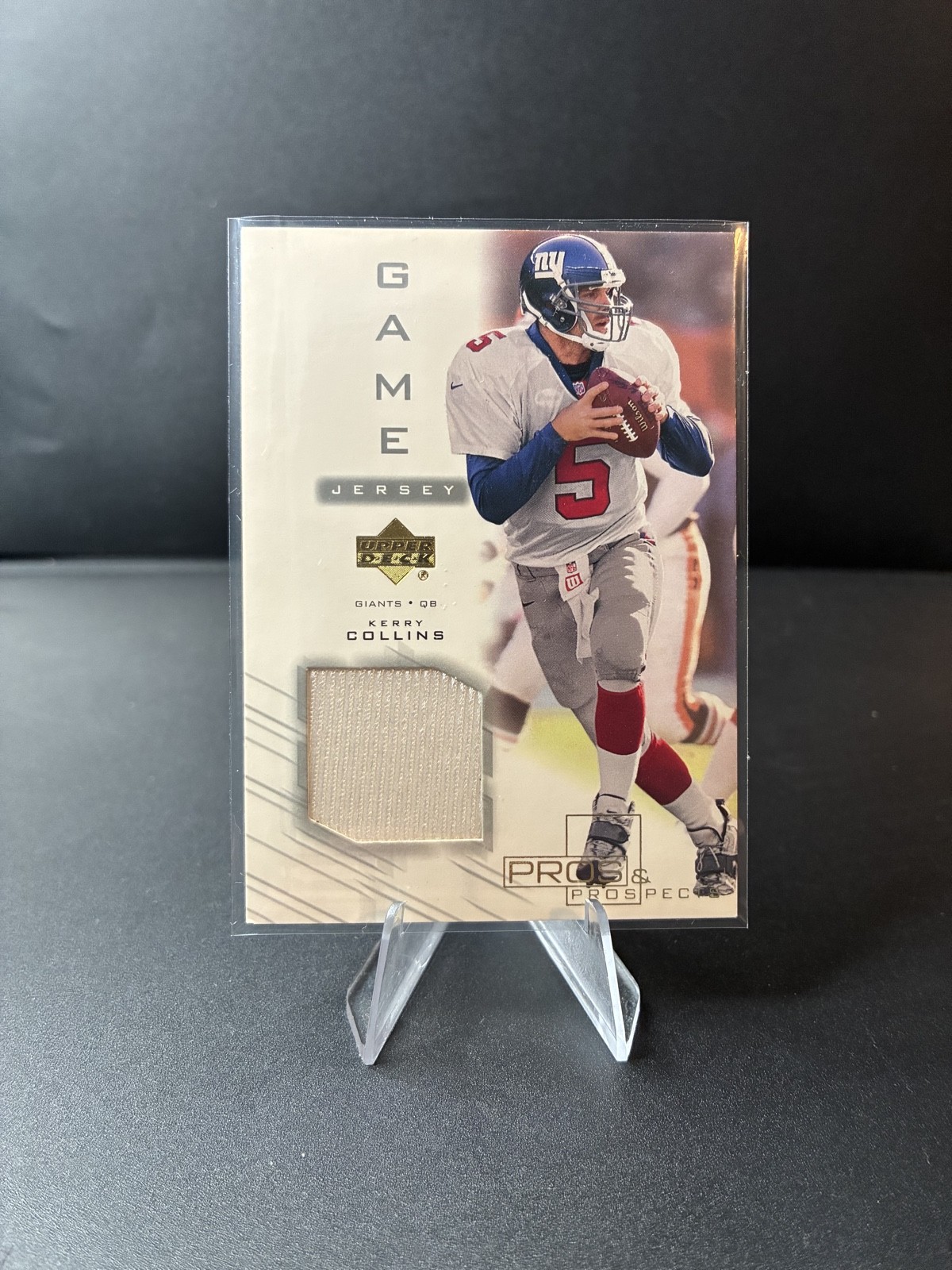 Kerry Collins - 2001 Upper Deck Pros & Prospects Game Jersey #KC-J (MEM) Giants