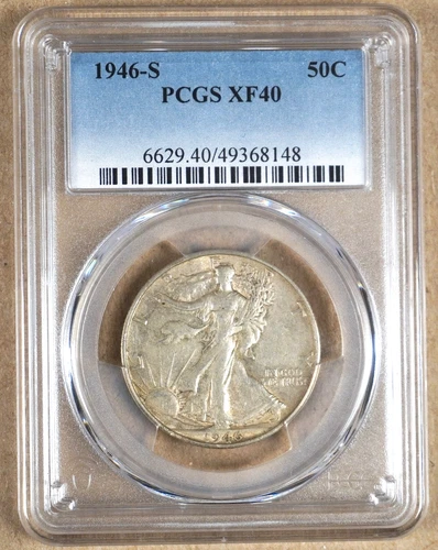1946-S WALKING LIBERTY HALF DOLLAR PCGS XF40 368148
