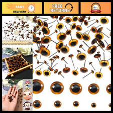 100pcs Deep Brown Glass Eyes Kits 3mm-12mm for Crafts, Needle Felting, Dolls, Be