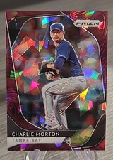 Charlie Morton 2020 Panini Prizm Burgundy Cracked Ice /25 #217 Rays
