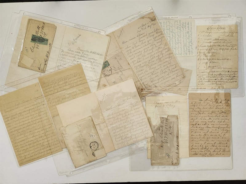 1887-91 antique 10 LETTERS brewster ny CLARA M. HALL family sick no time recipe+