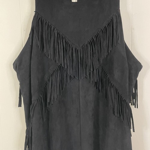 NWT - CITY CHIC BLACK FAUX SUEDE FRINGE DRESS - SIZE XL - 第 2/8 張圖片