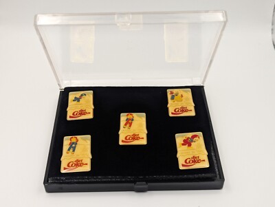1988 Calgary Winter Olympics Diet Coca-Cola Pin Set #1, 2, 3, and 4 NEW In Boxes