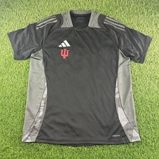 Adidas XL Slim Fit INDIANA Hoosiers Soccer Aeroready Black Jersey Shirt IU RARE