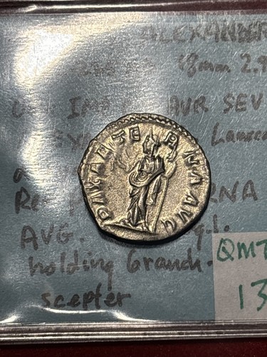 Roman Imperial Severus Alexander AR Denarius 222-235 AD Pax - Picture 4 of 9