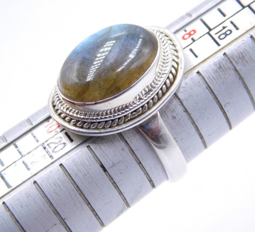 Naturale Multi Gemma Artigianale Anello 925 Massiccio Sterling Argento Ring - Foto 13 di 16