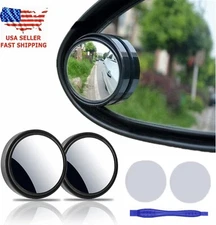 2 Pcs Blind Spot Mirrors Round HD Glass Convex 360° Side Rear View Mirror