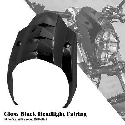 Schwarz Scheinwerfer Verkleidung Abdeckung Für Harley 2018-2023 Breakout FXBR