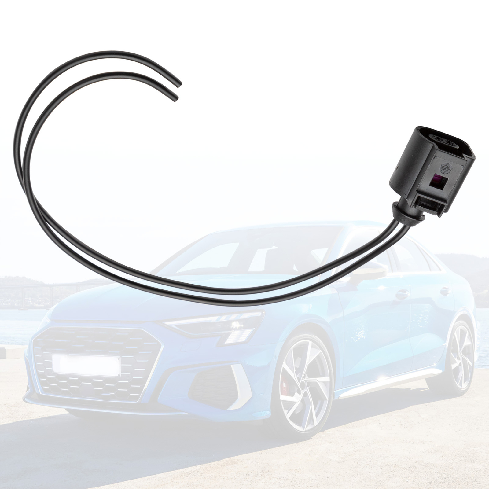 2-Pin D-Shaped Wiring Repair Plug Harness For Audi, VW, Seat, Skoda - OE #1J0973702