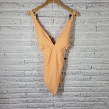 Old Navy Womens Swimsuit Extra Large One Piece Orange Lined Criss Cross Bra Pads