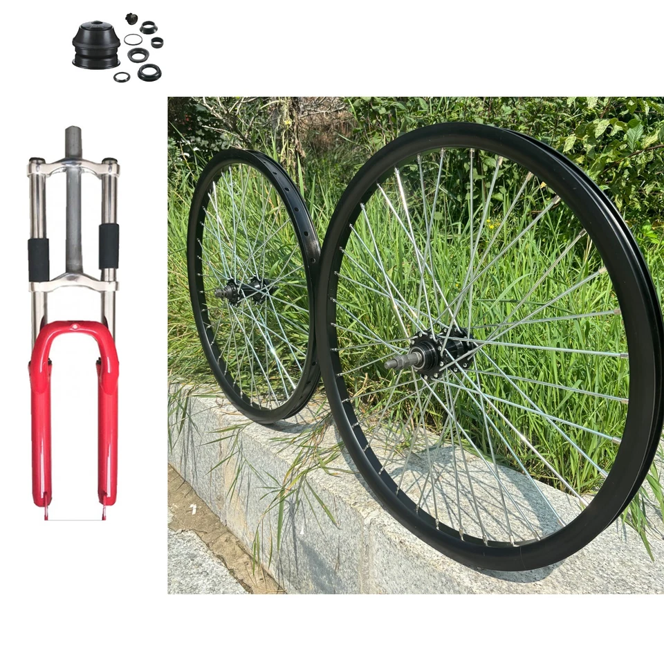 DONSP1986 26" Bike Red Fork w/Headset, 1-1/8" Threadless and Mag/ Spoke Wheel - Image 2 of 4