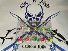 Surf Fishing Rigs, ProTec Colored Hooks Fluorocarbon Pompano Whiting Snappers