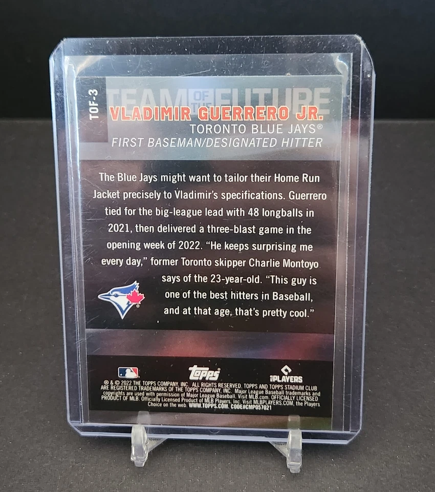 Vladimir Guerrero Jr. 2022 Stadium Club Chrome Team of the Future  # TOF-3  - Image 2 of 2