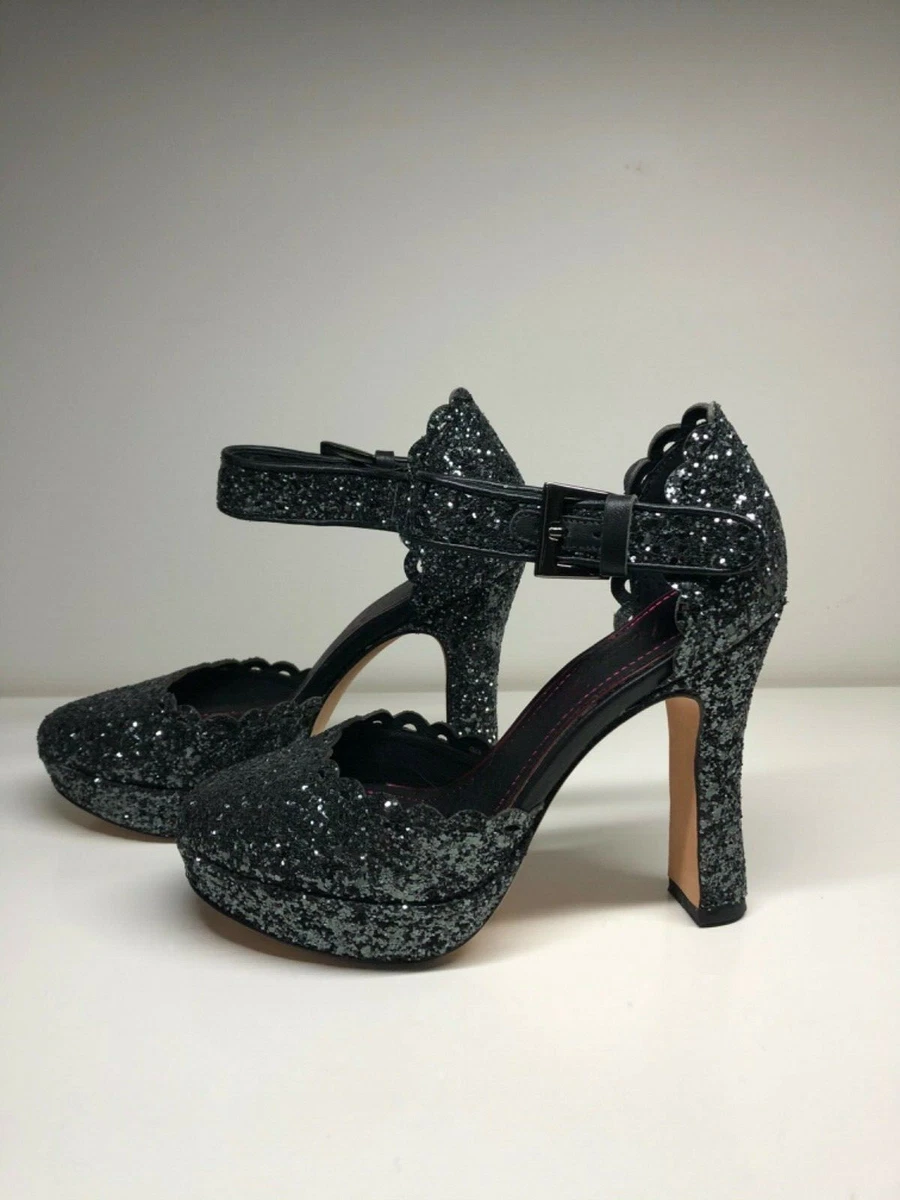 ALANNAH HILL WOMEN HEEL SHOE GLITTER GUNMETAL MAD ABOUT THE BOY