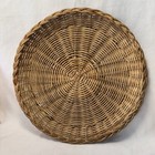 2 Vintage Wicker Rattan Bamboo Natural Brown Picnic Paper Plate Holder Carrier