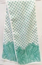 ALEXANDER'S 100% Polyester Long Scarf 52" x 11" Green Paisley