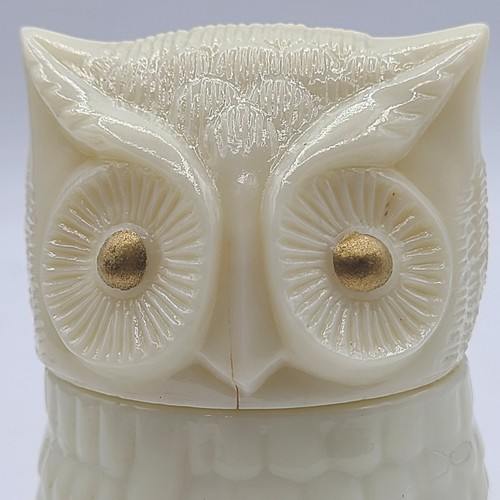 Avon Milk Glass Hoot Owl Figurine Decorative Collectible Cream Jar Refill Empty - Picture 10 of 11