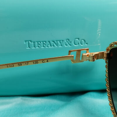 Tiffany 1980s Sunglasses Vintage Gold Plated Chain Soloist T1/03