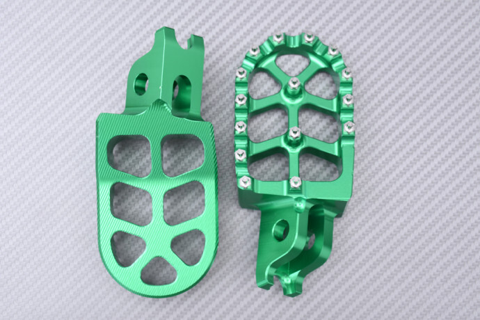 Repose-pieds vert alu pour moto Honda CRF 250 R années 2015-2017