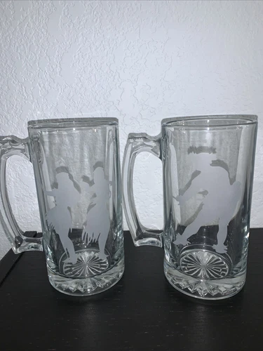 Beer Steins/Mugs Hawaiian 2 Hula Girl & Boy Kane Tiki Bar Vintage VGUC