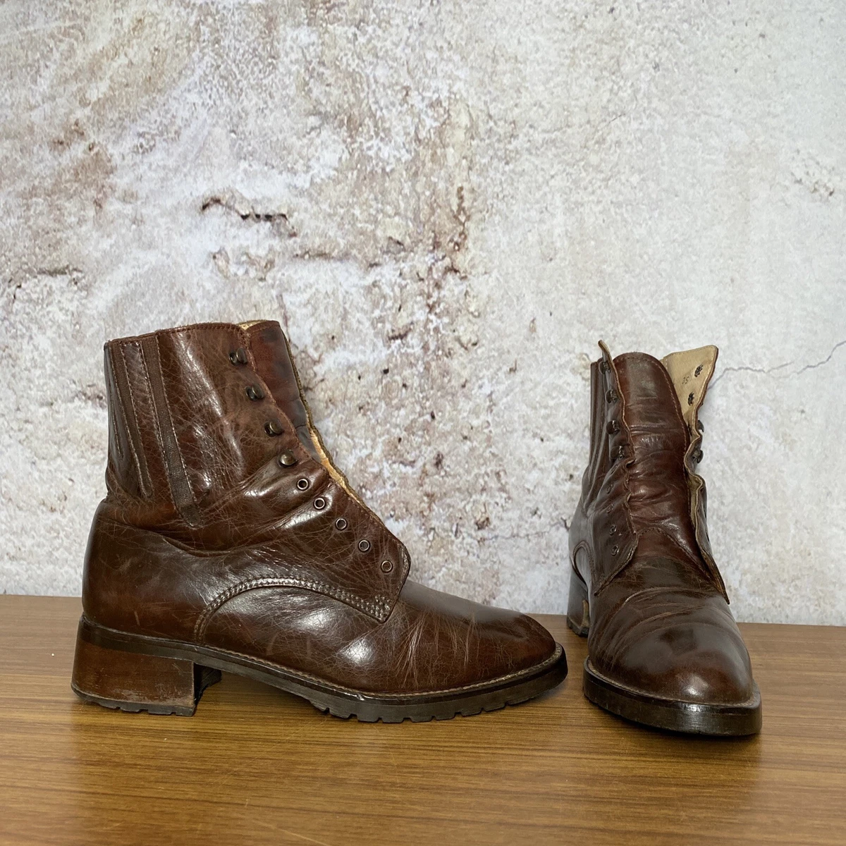 Lace up biker boots clearance uk