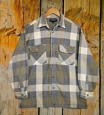 Workwear Flannel Shirt Long Sleeve Button Up Shirt Men's Size M Plaid Cotton