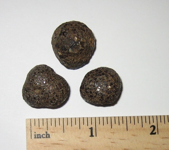 3 SMALL NATURAL 0.55"- 0.6" RARE 'PROPHECY STONE' MINERALS PAKISTAN 31.2grams *3